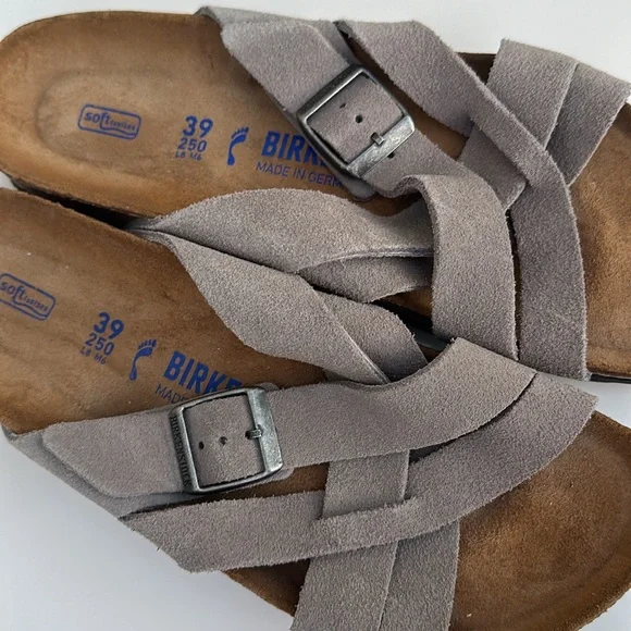 Birkenstock Lugano Suede Woven Sandals Slides Slip On Open Toe 8 - Picture 6 of 7